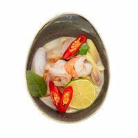 Tom Kha zupa ar tīģergarnelēm un šampinjoniem